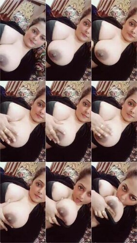 Horny Bhabhi Sucking Her Boobs